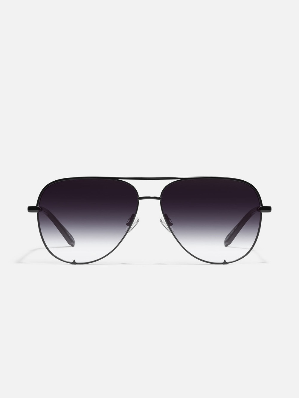 QUAY Australia High Key Mini Sunglasses in a black metal aviator frame - Women’s